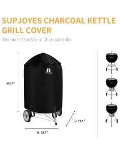 Funda para Parrilla SUPJOYES 22 Pulgadas Impermeable 2
