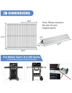 Deflector de Calor y Rejillas Weber Spirit 200 Series 15.3" 2