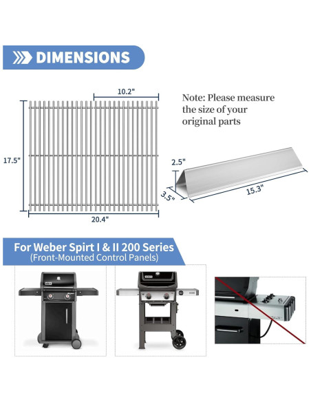 Deflector de Calor y Rejillas Weber Spirit 200 Series 15.3"