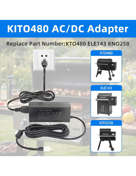 Adaptador de Poder 20V 4.5A Ousaly para Traeger Pro y más