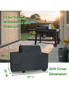 Funda Impermeable para Parrilla Traeger Woodridge Pro 170x71cm 2