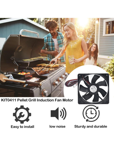 Motor de Ventilador de Inducción WKBQB KIT0411 12V 0.86A para Parrillas Traeger