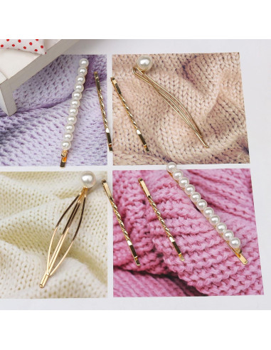 16 Pinzas de Pelo Geométricas Doradas SUMAJU - Clips Elegantes