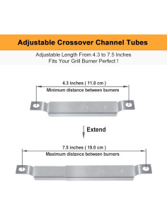 Tubo Crossover Ajustable Charbroil 4-6 Quemadores Acero Inoxidable 2