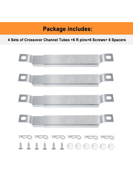 Tubo Crossover Ajustable Charbroil 4-6 Quemadores Acero Inoxidable
