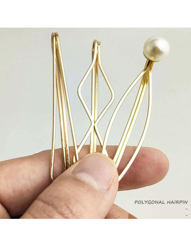 16 Pinzas de Pelo Geométricas Doradas SUMAJU - Clips Elegantes