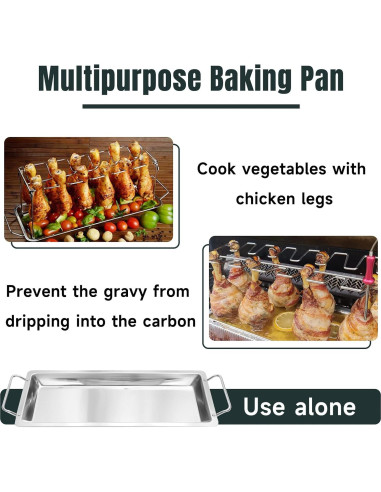 Soporte para Piernas de Pollo FIRELOOP Acero Inoxidable 12 Unidades