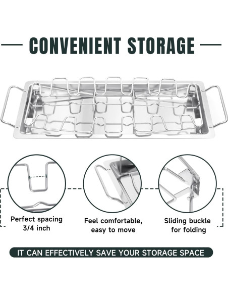 Soporte para Piernas de Pollo FIRELOOP Acero Inoxidable 12 Unidades