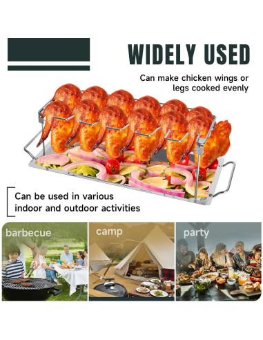 Soporte para Piernas de Pollo FIRELOOP Acero Inoxidable 12 Unidades