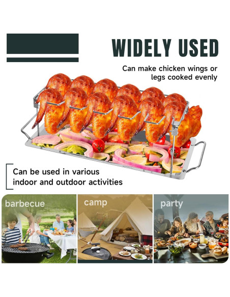 Soporte para Piernas de Pollo FIRELOOP Acero Inoxidable 12 Unidades