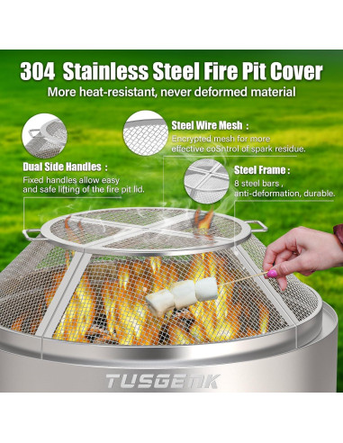 Pantalla de Chispas TUSGENK 15 Pulgadas Acero Inoxidable