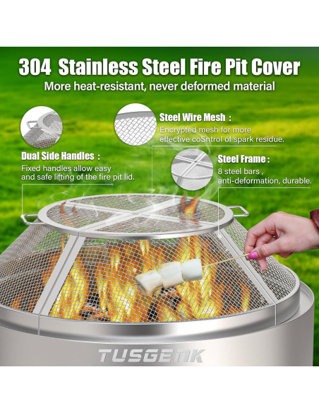 Pantalla de Chispas TUSGENK 15 Pulgadas Acero Inoxidable