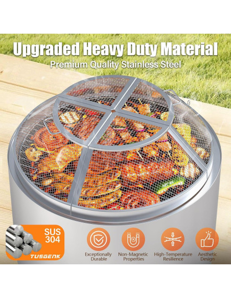 Pantalla de Chispas TUSGENK 15 Pulgadas Acero Inoxidable