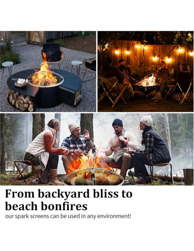 Pantalla Protectora de Fogata Baitedelai 49.5 cm Acero Inoxidable