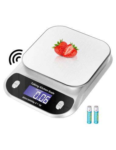 Báscula de Cocina Hablante Awaiymi 5kg Acero Inoxidable