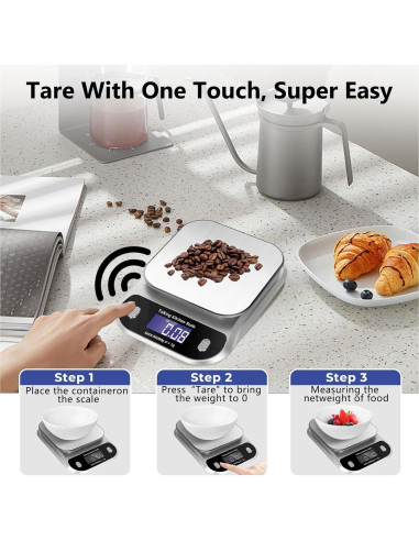 Báscula de Cocina Hablante Awaiymi 5kg Acero Inoxidable