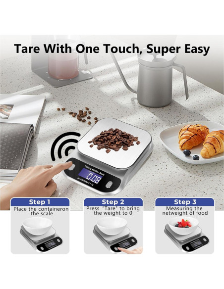 Báscula de Cocina Hablante Awaiymi 5kg Acero Inoxidable
