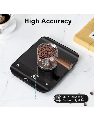 Báscula de Cocina Digital Ultrean UL-FS01, 5kg, Pantalla LED