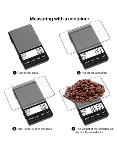 Báscula Digital de Espresso MAXUS BREW 1000g con Temporizador