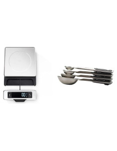 Balanza de Alimentos OXO Good Grips Acero Inoxidable 5 kg + Cucharas Medidoras