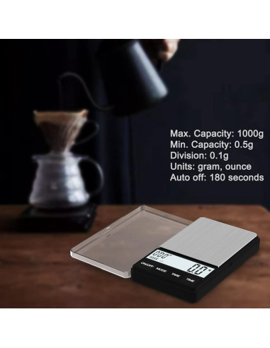 Báscula Digital de Espresso MAXUS BREW 1000g con Temporizador