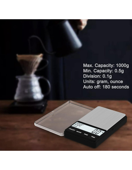 Báscula Digital de Espresso MAXUS BREW 1000g con Temporizador