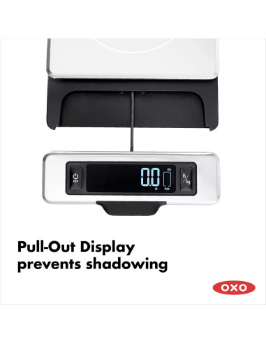Balanza de Alimentos OXO Good Grips Acero Inoxidable 5 kg + Cucharas Medidoras