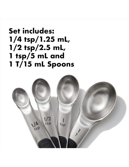 Balanza de Alimentos OXO Good Grips Acero Inoxidable 5 kg + Cucharas Medidoras