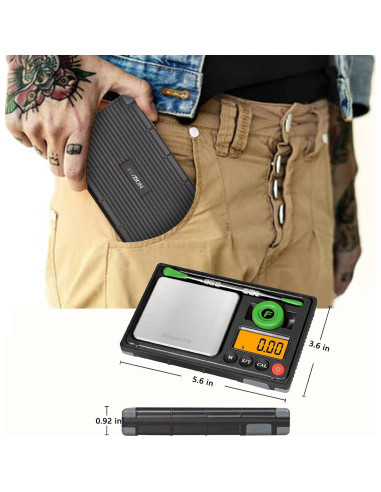 Báscula de bolsillo Fuzion HIVE-200, 200g/0.01g, Recargable