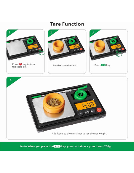 Báscula de bolsillo Fuzion HIVE-200, 200g/0.01g, Recargable