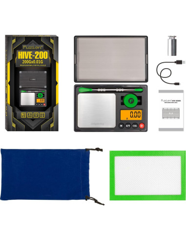 Báscula de bolsillo Fuzion HIVE-200, 200g/0.01g, Recargable