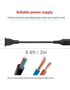 Cable de Alimentación AC 2m para TV y Consolas - Vizio, Sony 2