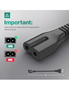 Cable de Alimentación Polarizado 2 Clavijas 1.5m LORDTRONICS 2