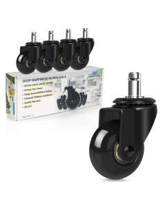 Ruedas de Caster para Sillas de Oficina MALLLALA 5.08 cm Negras
