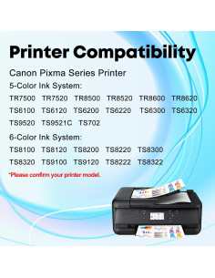 Cartucho de tinta Miss Deer para Canon 280 281 XXL - Paquete de 5 2