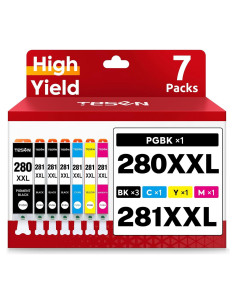 Cartuchos de Tinta TESEN PGI-280XXL CLI-281XXL Juego de 7 Colores