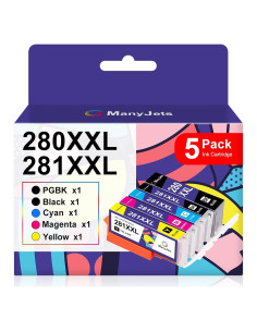 Cartuchos de tinta compatibles ManyJets 280 281 para Canon - 5 unidades