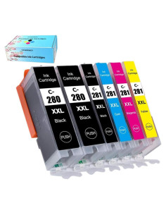 Cartuchos de Tinta Compatibles Canon PGI-280XXL CLI-281XXL 6PK