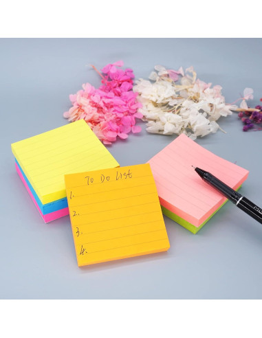 6 Bloc de Notas Adhesivas LinQuick 3x3 cm Color Brillante 100 Hojas