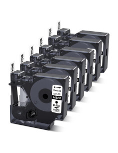 Paquete de 6 Cintas de Etiquetas COLORWING Dymo D1 12mm x 7m