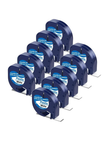 10 Recargas Cinta Etiquetadora Dymo LetraTag 12mm x 4m