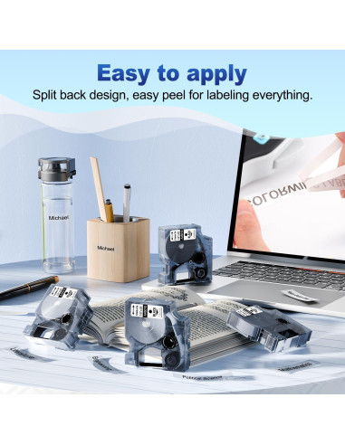 Cinta de Etiqueta Dymo D1 COLORWING 12mm x 7m Negra Transparente