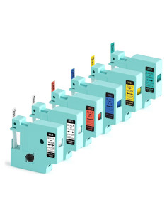 Paquete de 6 Cintas de Etiquetas Vixic D1 12mm para DYMO