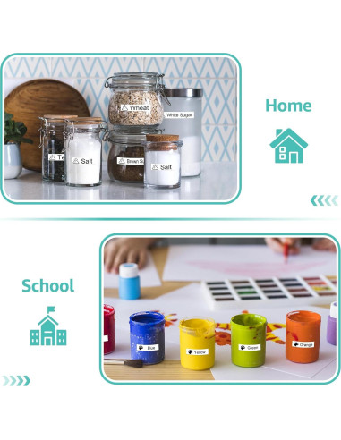 Cinta de Etiqueta NineLeaf 10PK Dymo D1 12mm Negro sobre Blanco