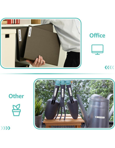 Cinta de Etiqueta NineLeaf 10PK Dymo D1 12mm Negro sobre Blanco