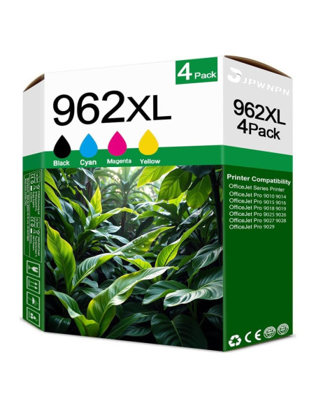 Cartuchos de Tinta 962XL Jpwnpn - 4 Pack Negro, Cian, Amarillo, Magenta