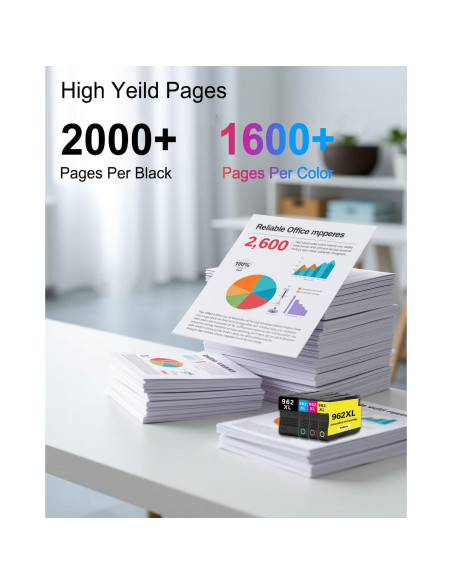 Cartuchos de Tinta 962XL Jpwnpn - 4 Pack Negro, Cian, Amarillo, Magenta