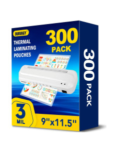 Paquete de 300 Hojas de Laminado BURVAGY 3 Mil Carta 22.86x29.21 cm