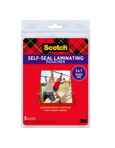 Bolsa de Laminado Brillante Scotch 5x7 cm, Paquete de 5