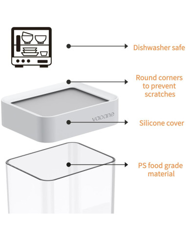 Caja de Almacenamiento de Alimentos Vacane 1800ml Hermética